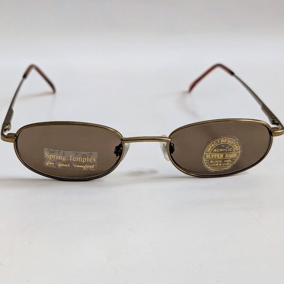 NWT Vintage 90's Rectangle Metal Sport Sunglasses (S. Brown) - Picture 1 of 5